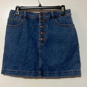 Blue Jean skirt with rainbow on back pockets